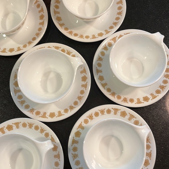 Flat Cup & Saucer Set Butterfly Gold (Corelle) by CORNING - Set of 6 - Picture 6 of 8